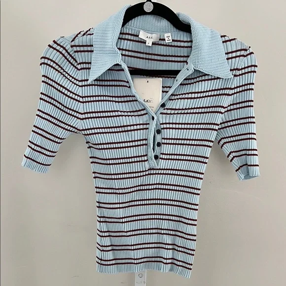 A.L.C. Sydney Top in Ice Water & Sequoia - Picture 3 of 7